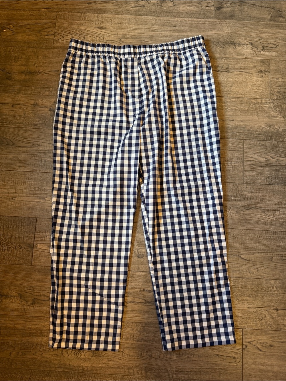 Primark Navy & White Gingham Wide-Leg Pants